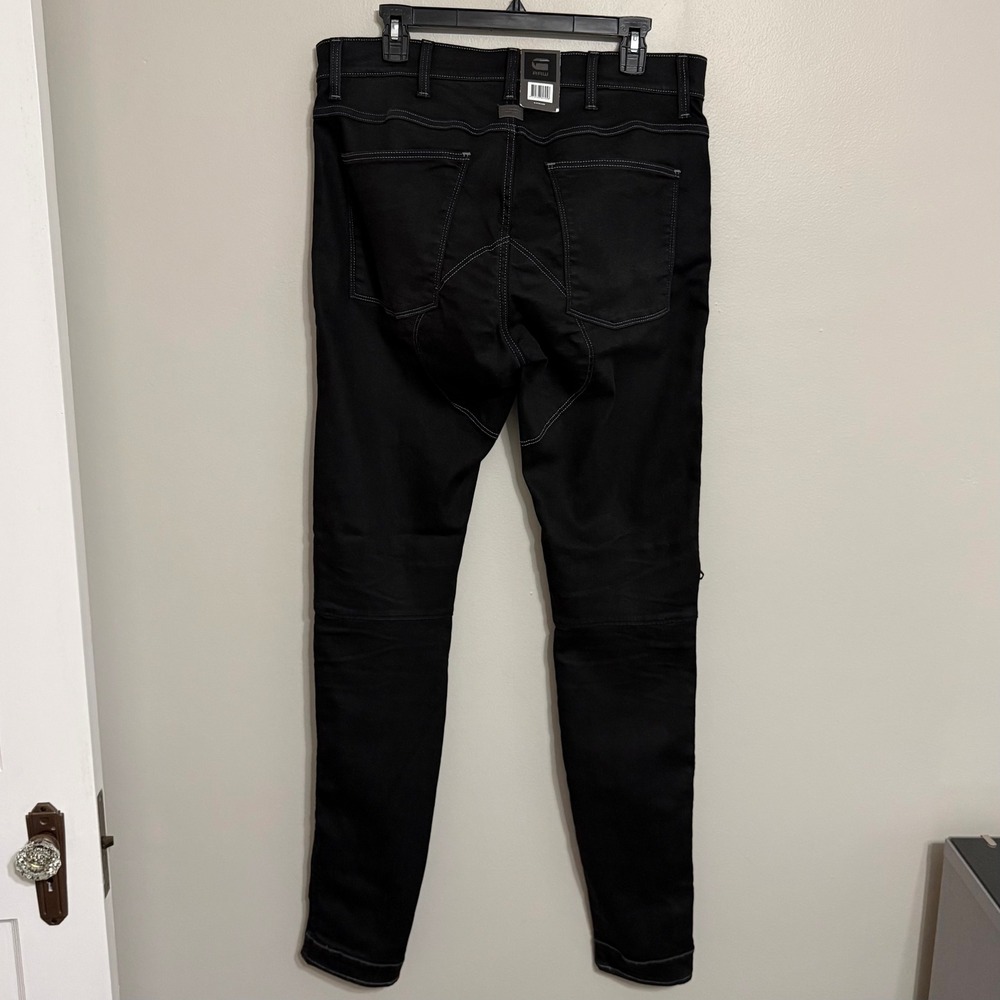 NEW G-Star Raw Men 36x36 (Fits 34x36) Black 5620 3D Zip Knee Skinny Elwood Jeans - Picture 3 of 13